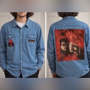 Custom Upcycled The Lost Boys Graphic Tee On Vintage Denim Shirt Size 2X OOAK